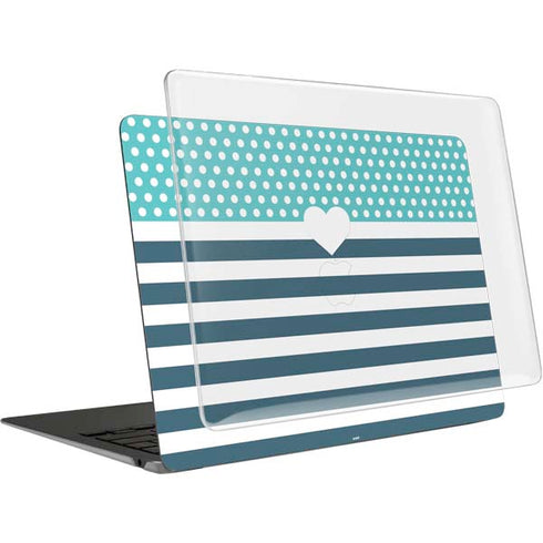 Polka Dots and Stripes Heart in Blue MacBook Air 15in (2023-2025) Case plus Skin